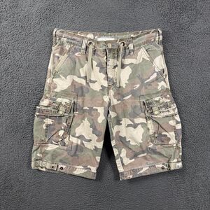 Vtg Jet Lag Shorts Mens 36 Tan Camouflage Cargo Shorts Military Grunge Y2K 90s